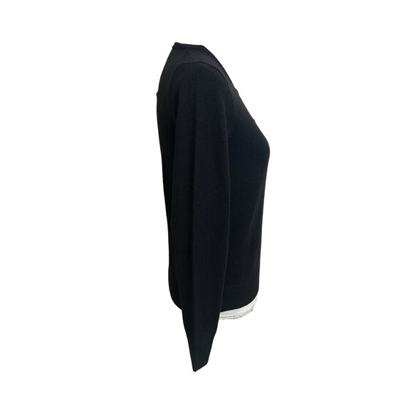 NWT Foxcroft Women's S Black Button Up Cardigan Sweater Cotton Cashmere - Picture 4 of 6